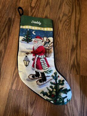 Lands' End stocking with Daddy monogramed at top